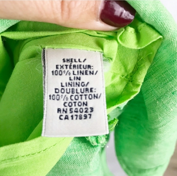 Banana Republic Green Linen asymmetrical summer Dress size 4 - Picture 11 of 14